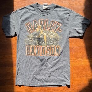 Harley-Davidson Gray and Orange Rider Tee
